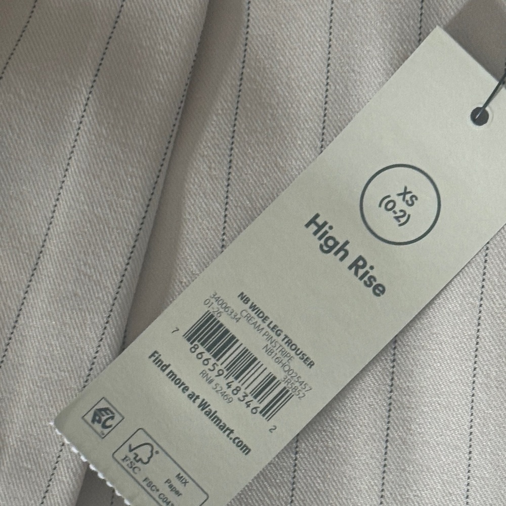 White Pinstripe Wide-Leg Pants - Picture 2 of 7
